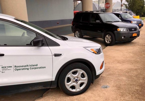 Hey, RIOC! Who's minding the store? Part 2 Illegally parked RIOC vehicles, East Promenade.